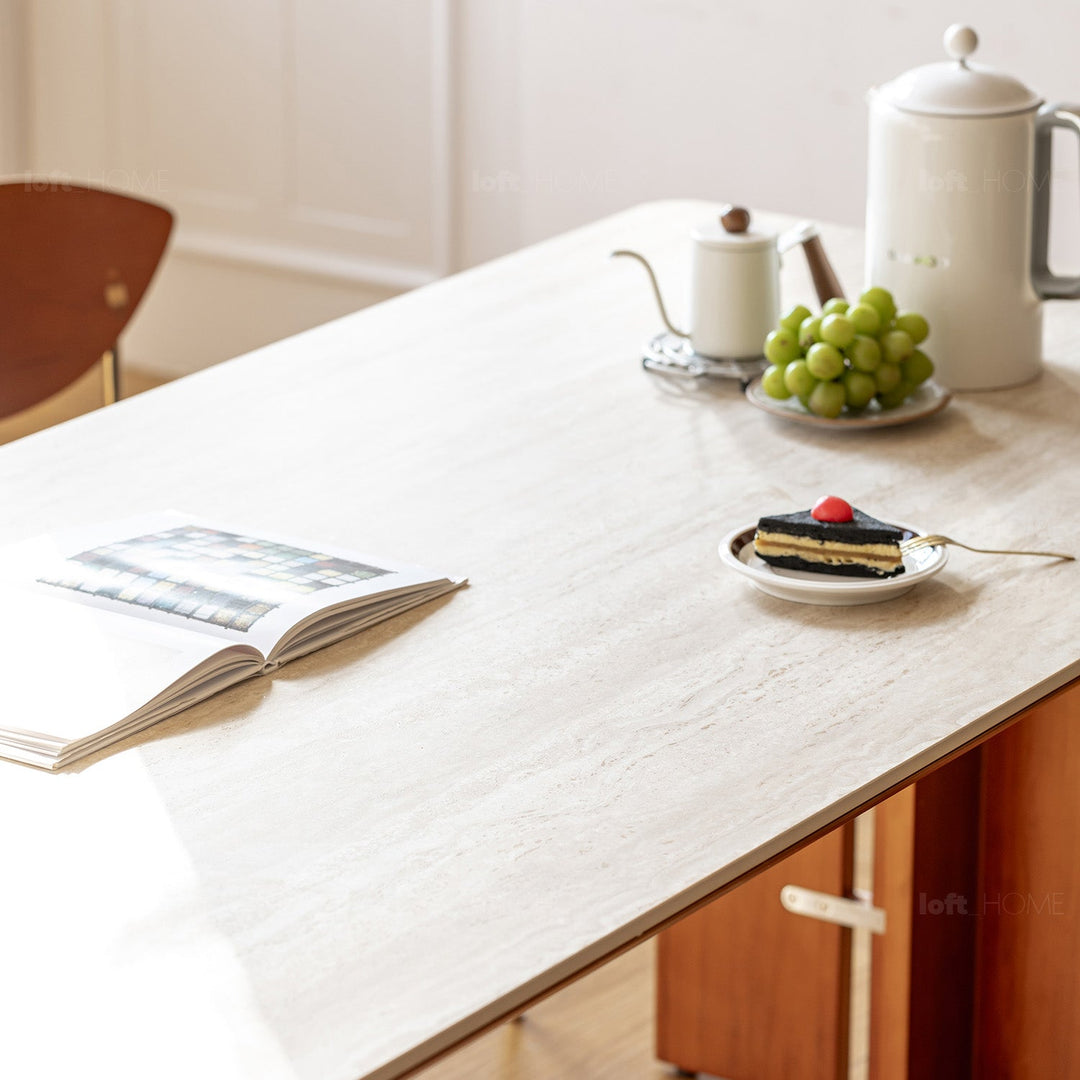 Bauhaus boxwood sintered stone dining table roma detail 28.