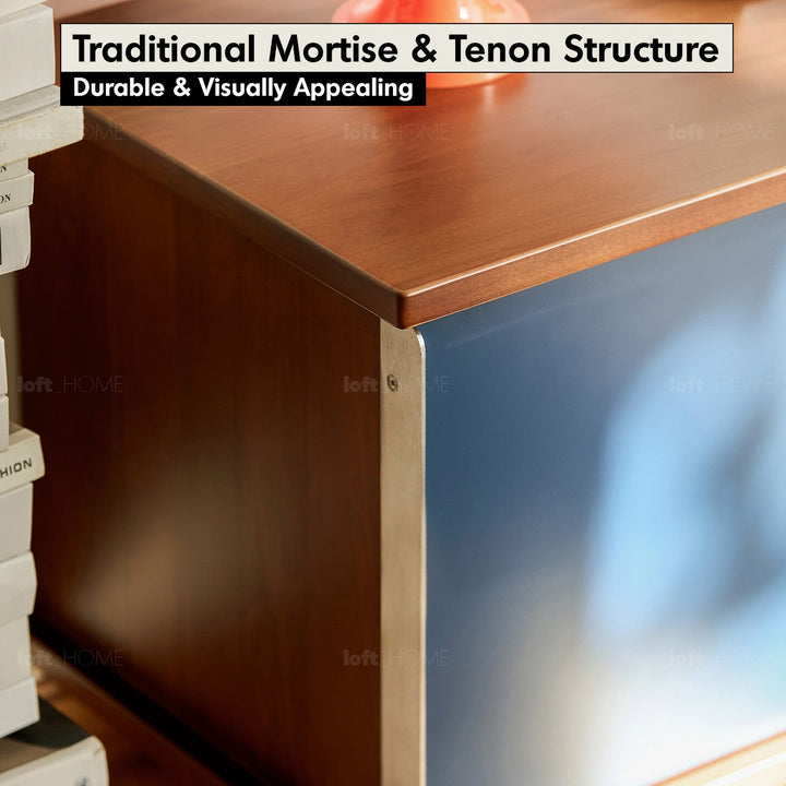 Bauhaus boxwood sliding door tv console mist detail 8.