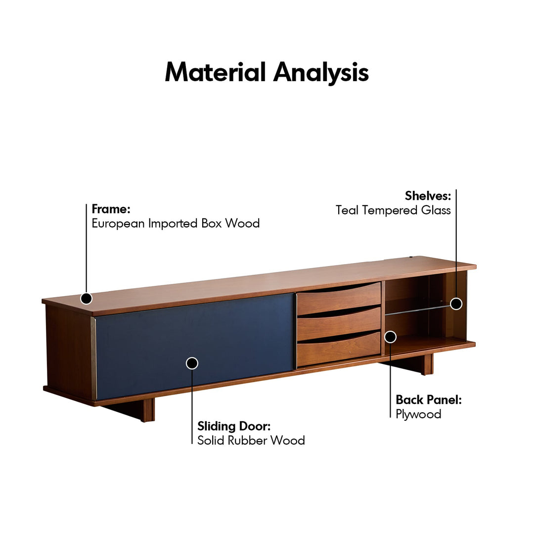Vintage boxwood sliding door tv console mist detail 18.