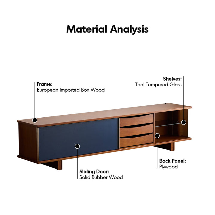 Vintage boxwood sliding door tv console mist detail 18.