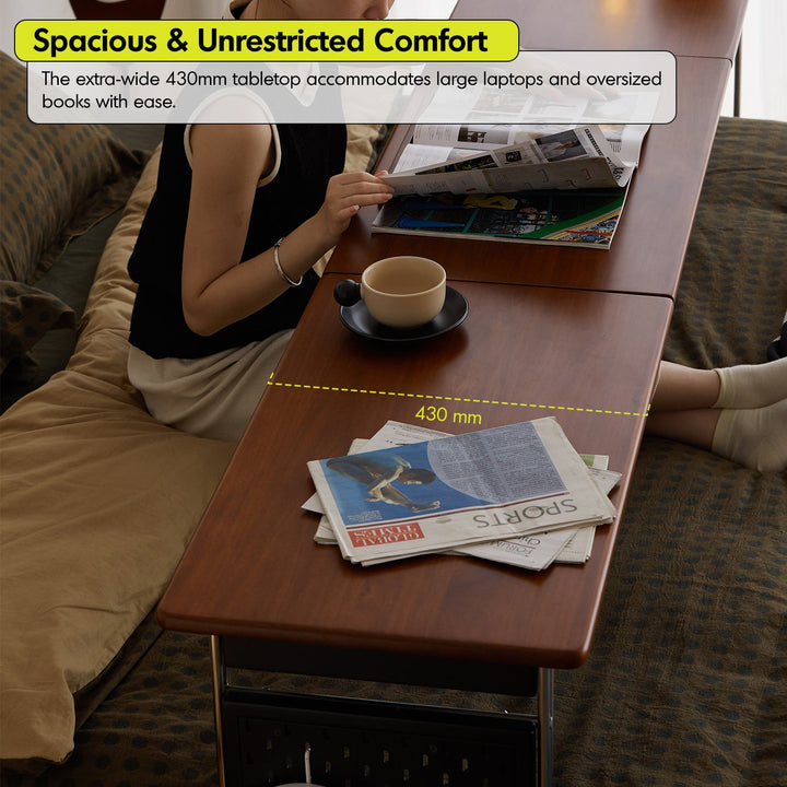 Vintage Boxwood Stainless Steel Mobile Overbed Table SERENI