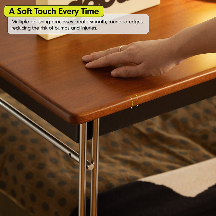 Vintage Boxwood Stainless Steel Mobile Overbed Table SERENI