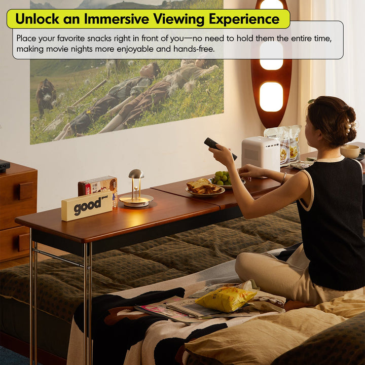 Vintage Boxwood Stainless Steel Mobile Overbed Table SERENI