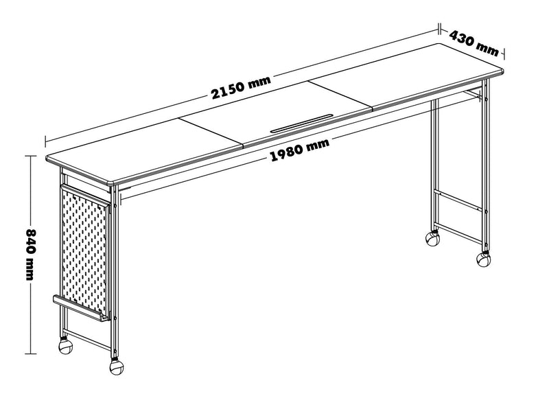 Bauhaus Boxwood Stainless Steel Mobile Overbed Table SERENI Size Chart