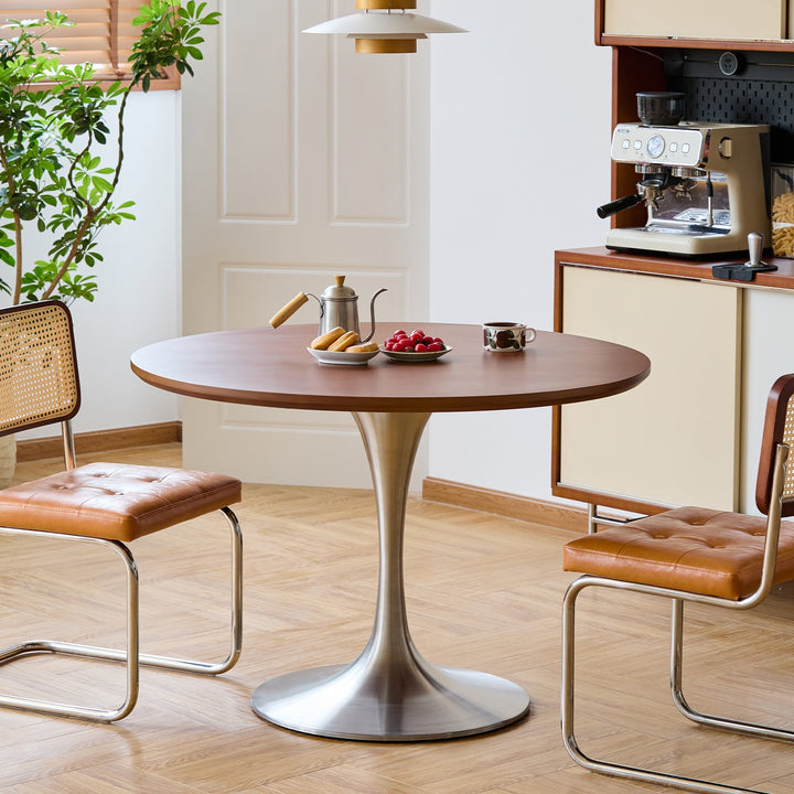 Vintage Boxwood Stainless Steel Round Dining Table TULIP