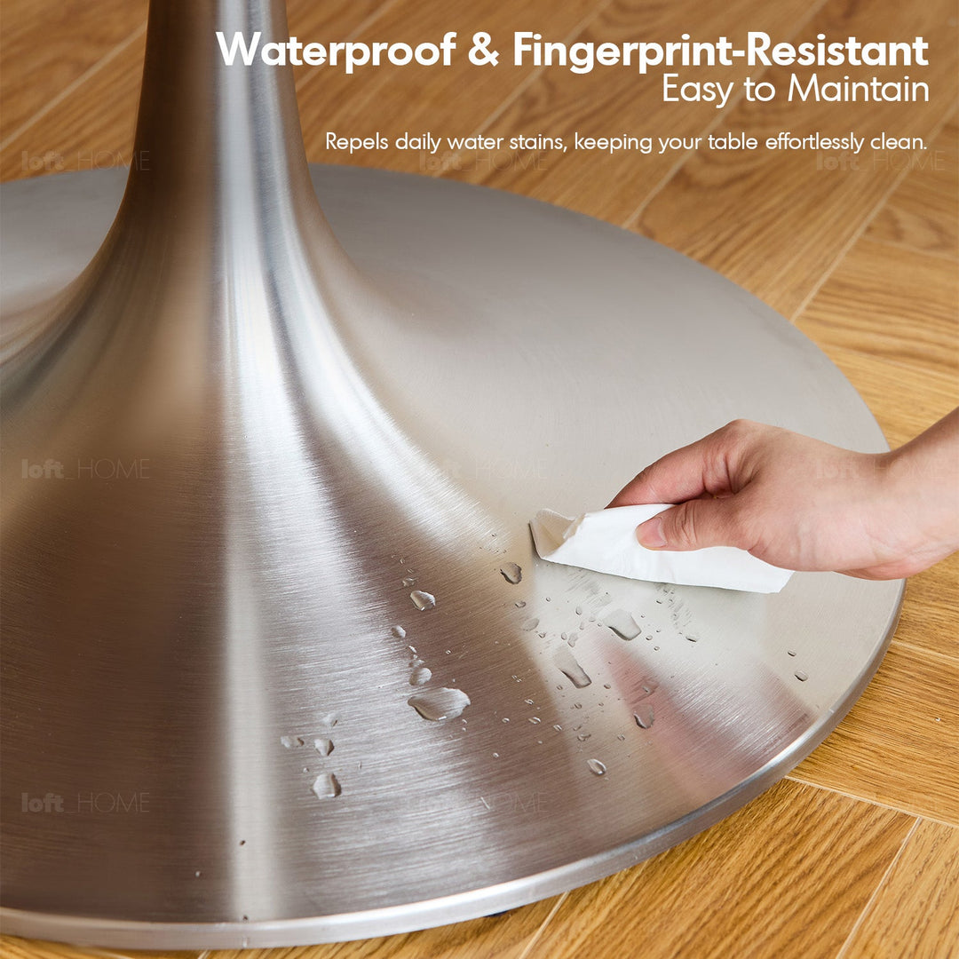 Vintage Boxwood Stainless Steel Round Dining Table TULIP