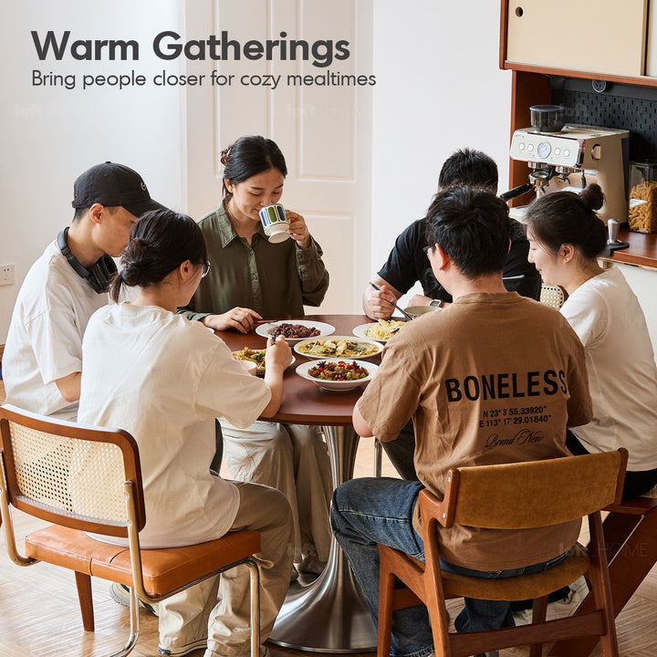 Vintage Boxwood Stainless Steel Round Dining Table TULIP