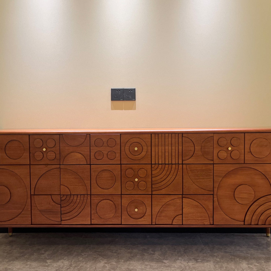 Vintage boxwood storage side cabinet madrid detail 2.