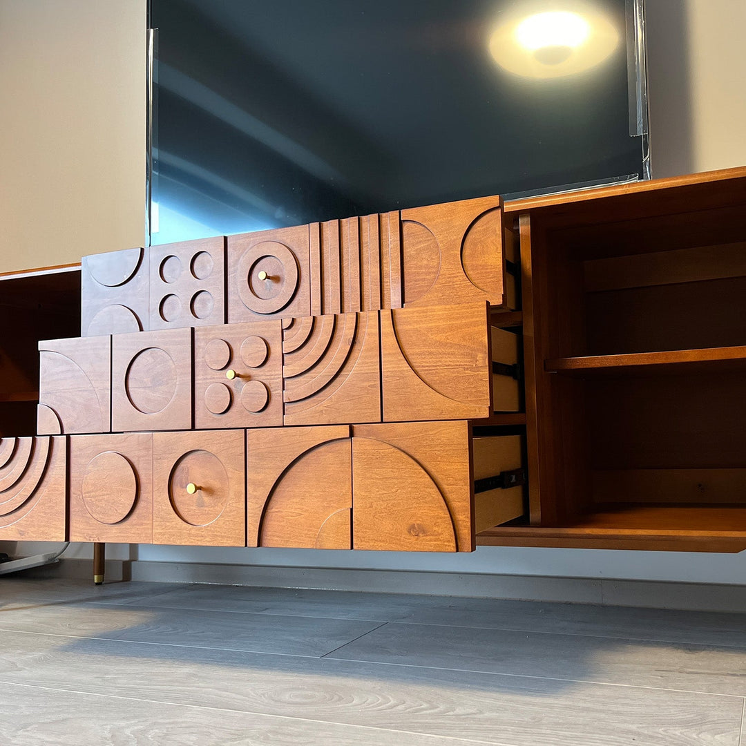 Vintage boxwood storage side cabinet madrid detail 3.