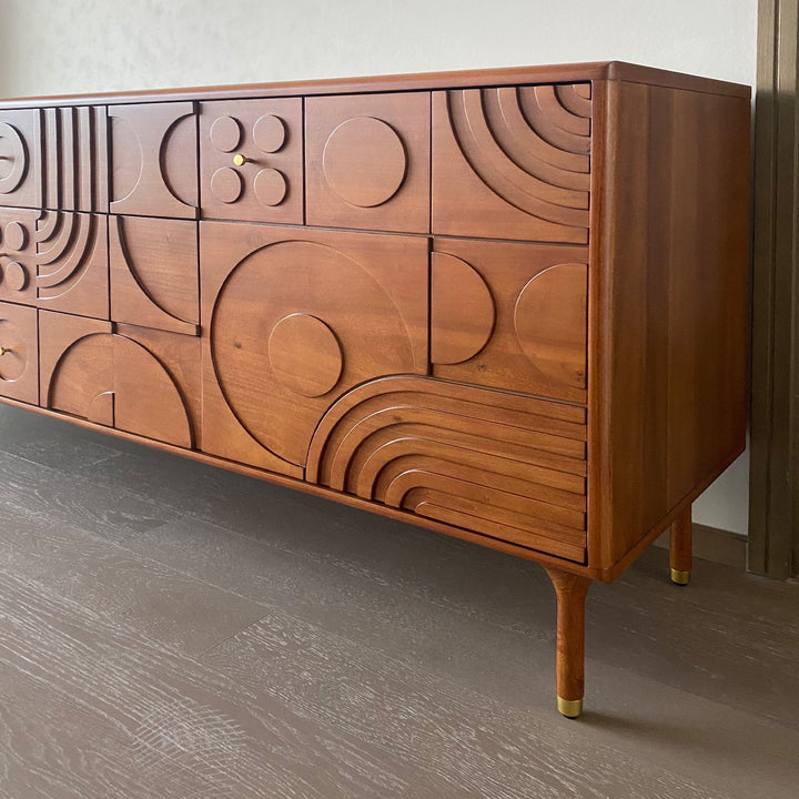 Vintage boxwood storage side cabinet madrid detail 4.