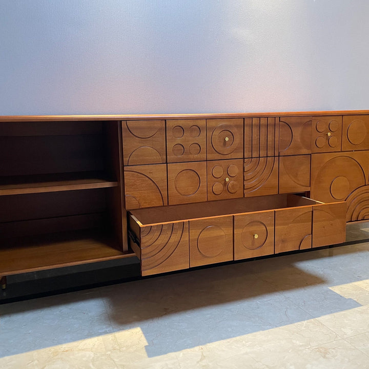 Vintage boxwood storage side cabinet madrid detail 5.