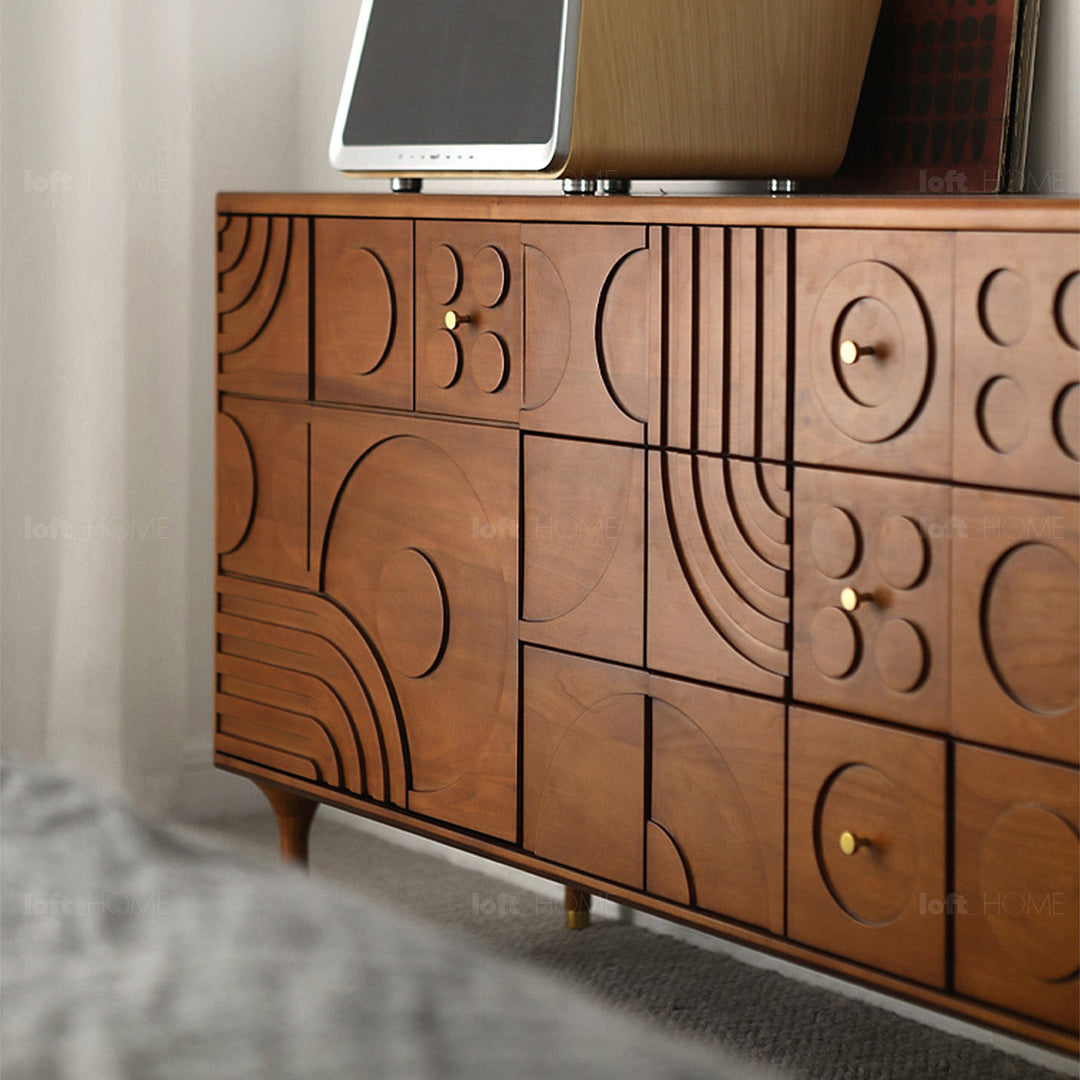 Vintage boxwood storage side cabinet madrid in real life style.