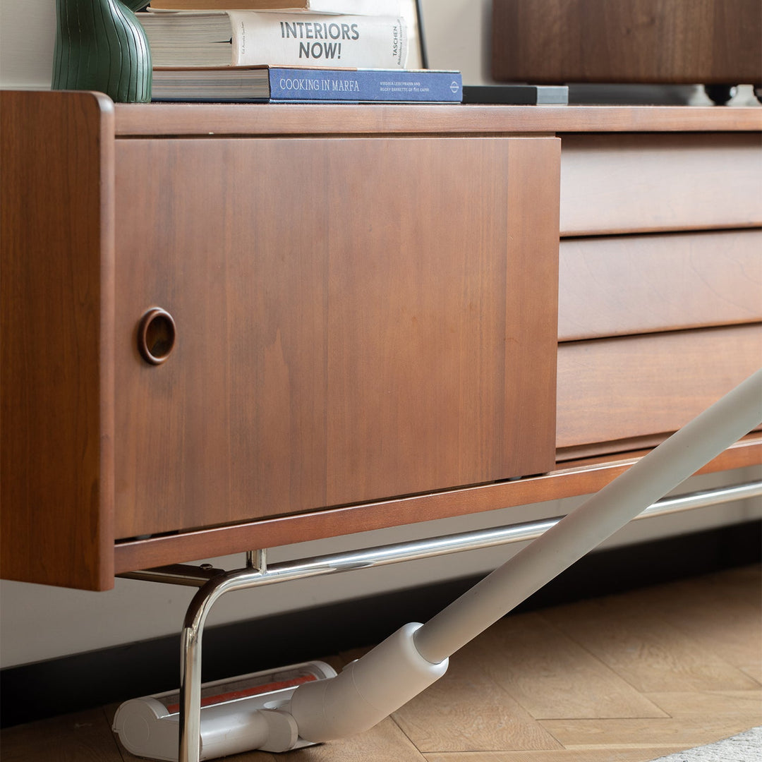 Bauhaus boxwood tv console silver salt layered structure.