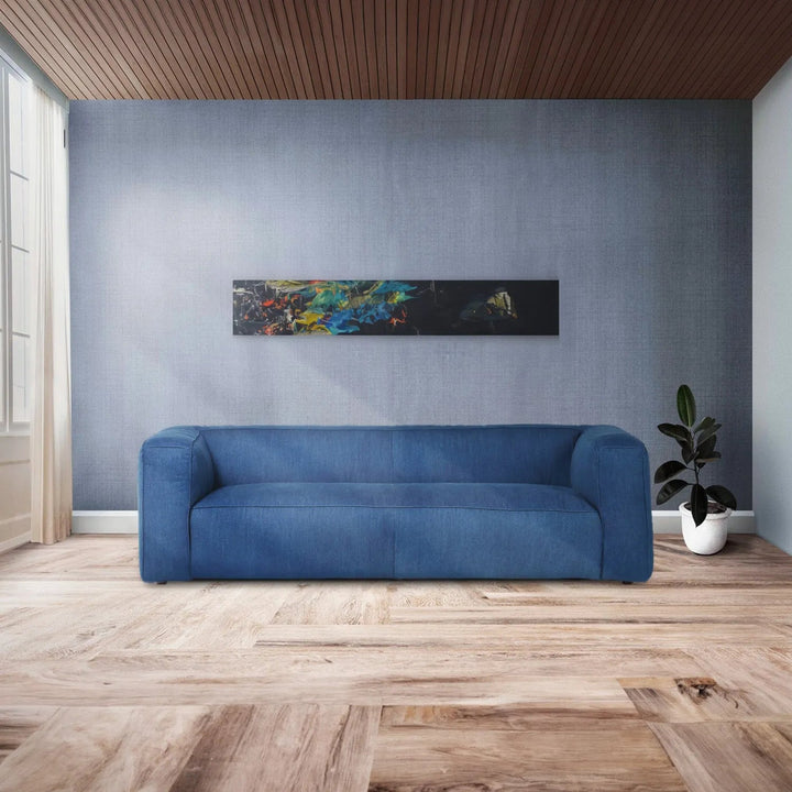 Minimalist canvas fabric 3 seater sofa finesse primary product view.