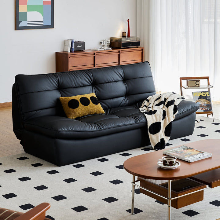 Bauhaus microfiber leather 3 seater sofa bed lie flat primary product view.