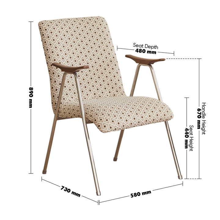 Vintage Mixed Weave Fabric 1 Seater Sofa GLEN