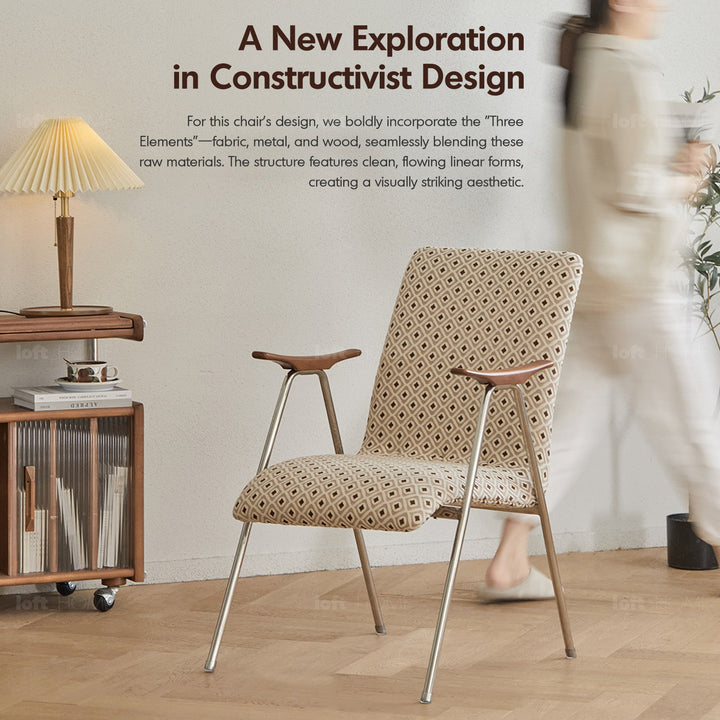 Vintage Mixed Weave Fabric 1 Seater Sofa GLEN