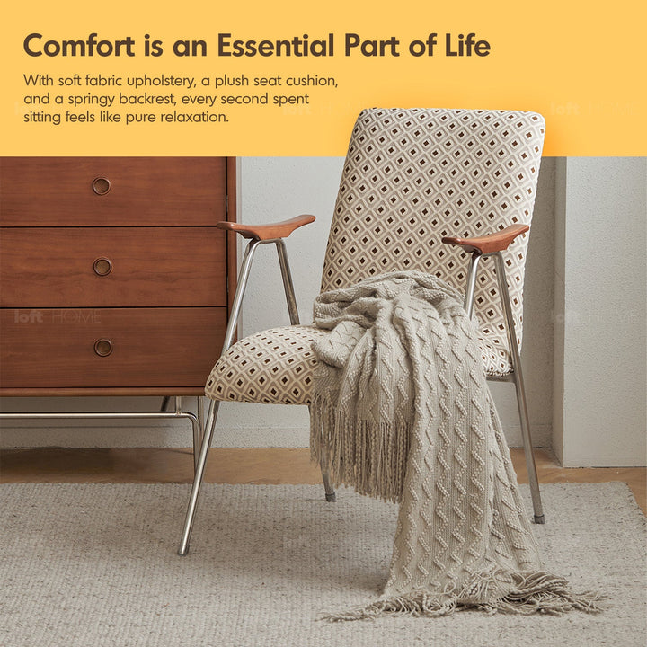 Vintage Mixed Weave Fabric 1 Seater Sofa GLEN