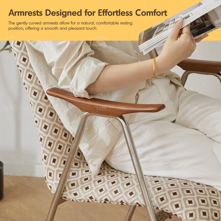 Vintage Mixed Weave Fabric 1 Seater Sofa GLEN