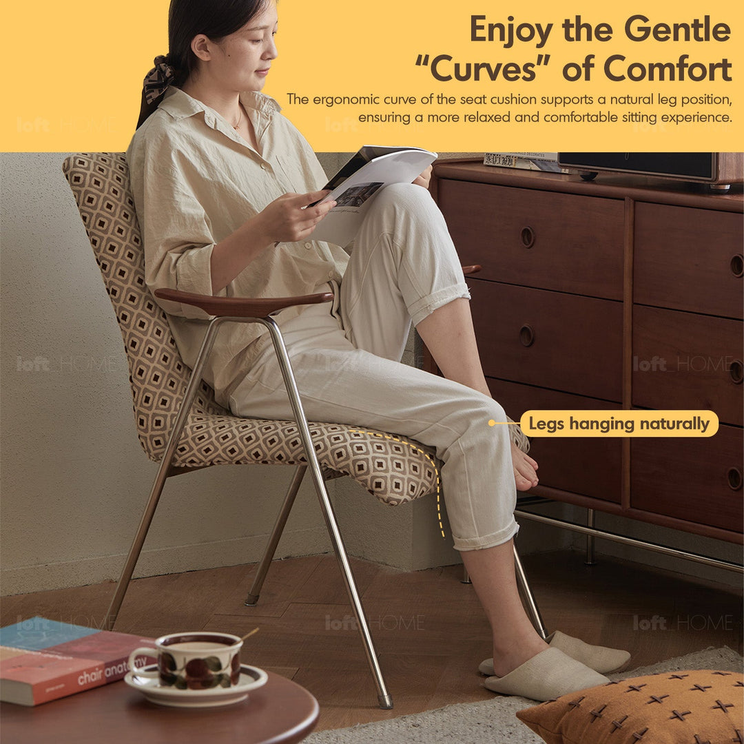 Vintage Mixed Weave Fabric 1 Seater Sofa GLEN