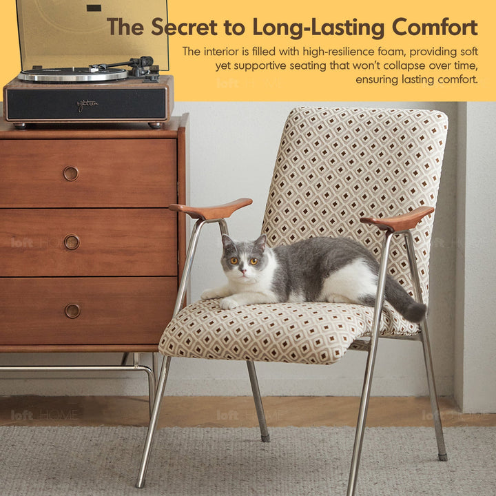 Vintage Mixed Weave Fabric 1 Seater Sofa GLEN