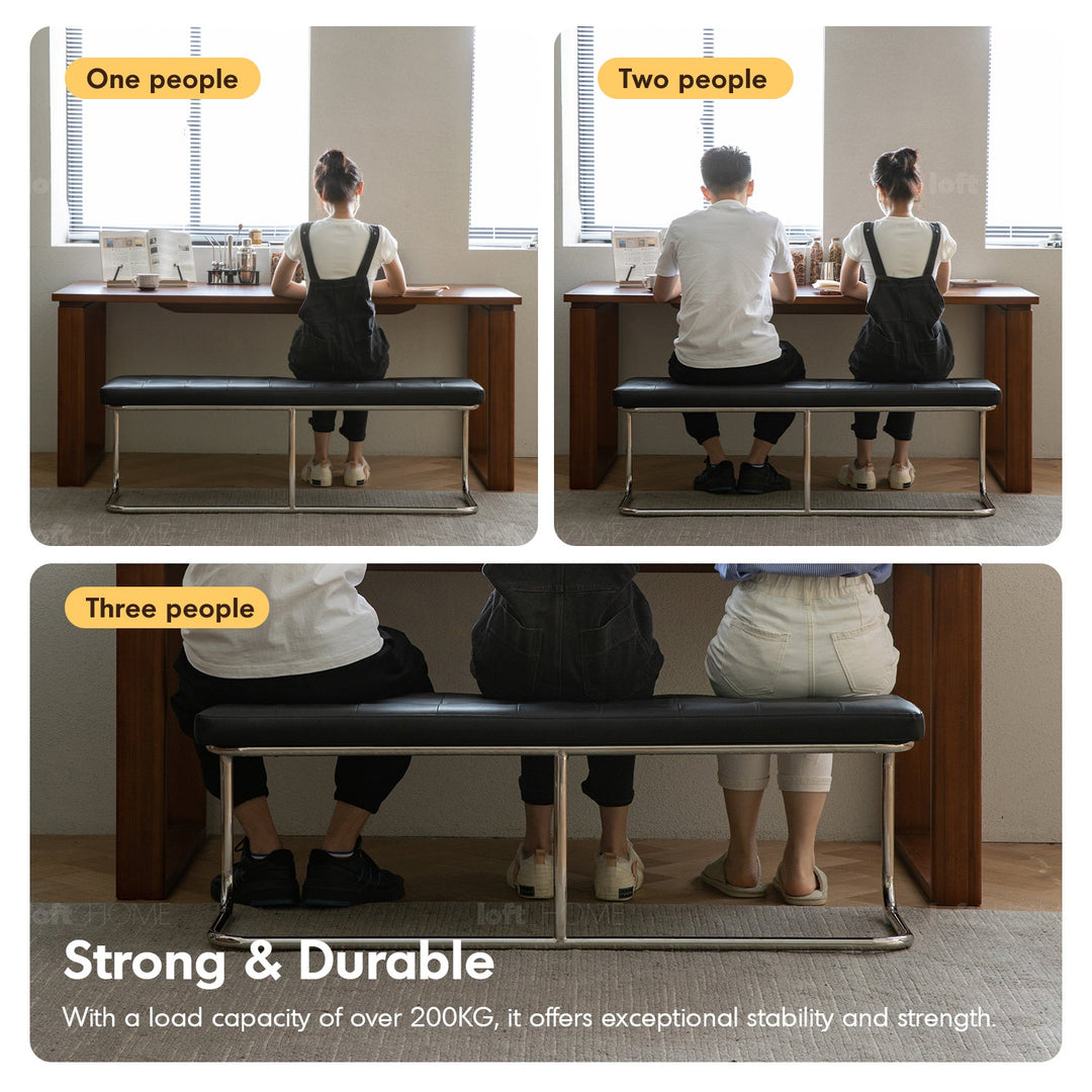 Vintage PU Leather Dining Bench HOH XIL