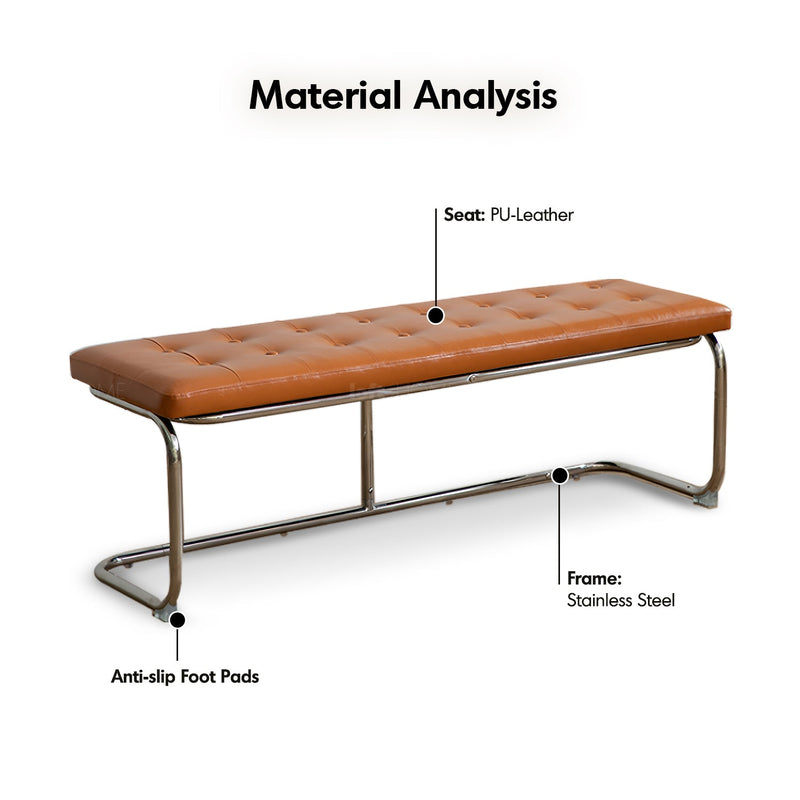 Bauhaus pu leather dining bench hoh xil detail 4.