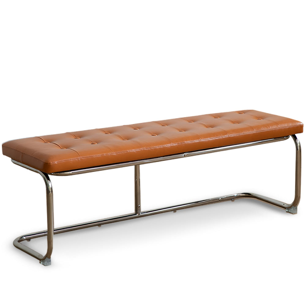 Bauhaus pu leather dining bench hoh xil in white background.