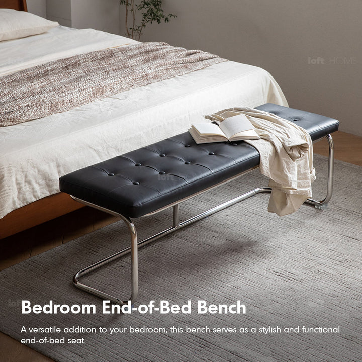 Vintage pu leather dining bench hoh xil in details.
