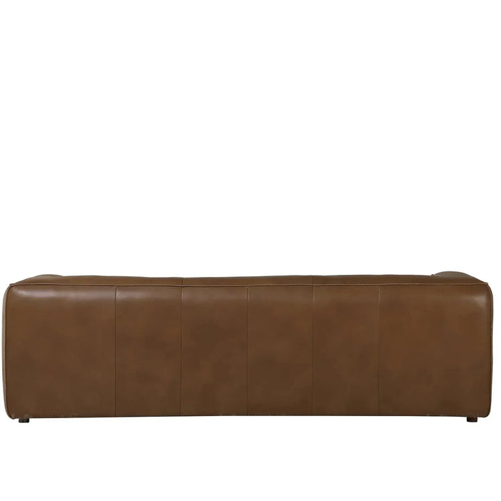 Minimalist genuine leather 3 seater sofa finesse leather material variants.