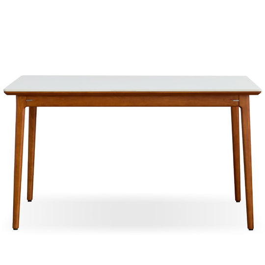 Bauhaus sintered stone dining table mies in white background.