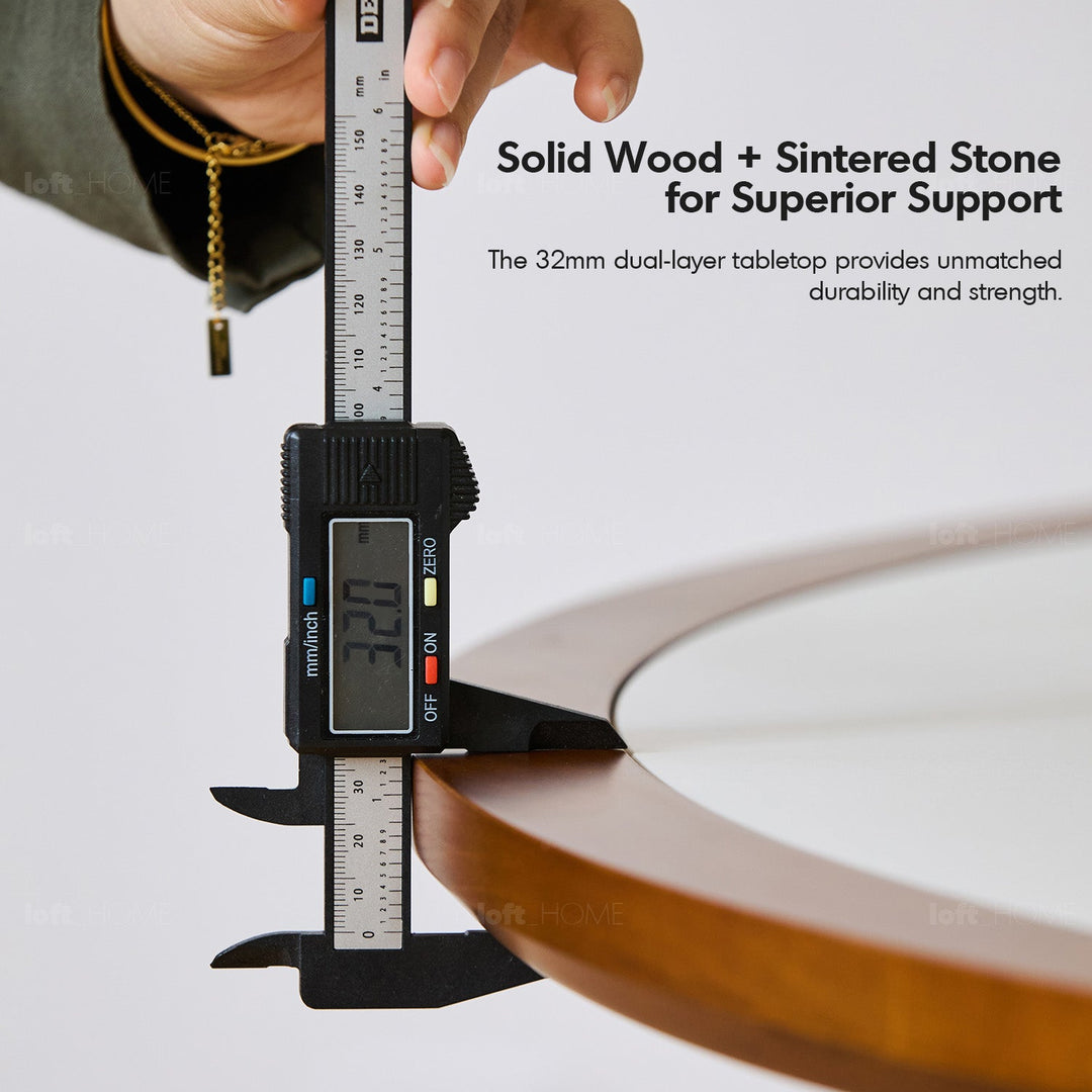 Bauhaus sintered stone stainless steel round dining table tulip environmental situation.