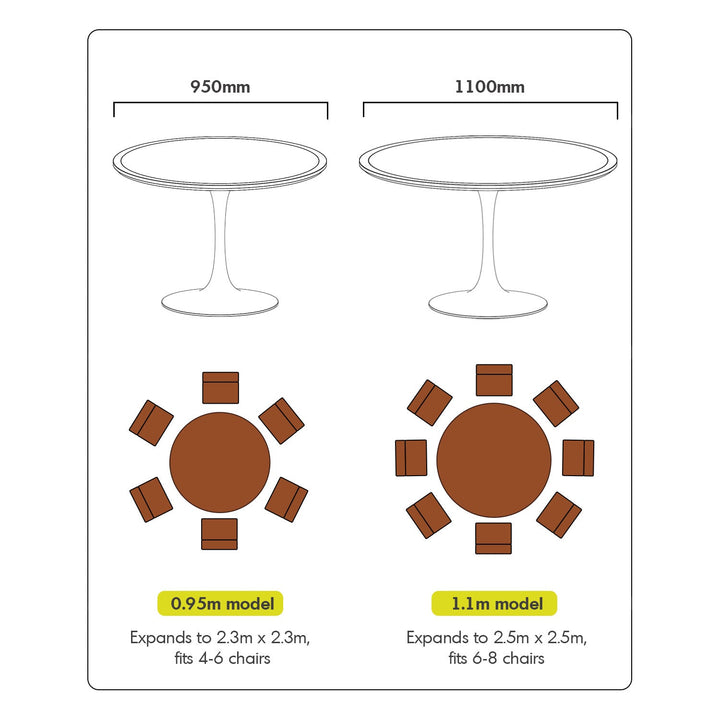 Bauhaus sintered stone stainless steel round dining table tulip detail 11.