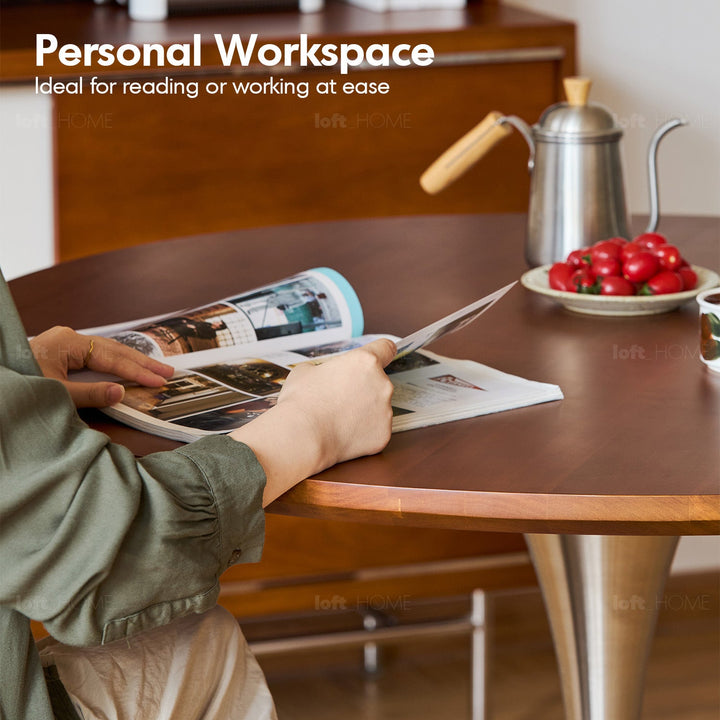 Vintage Sintered Stone Stainless Steel Round Dining Table TULIP