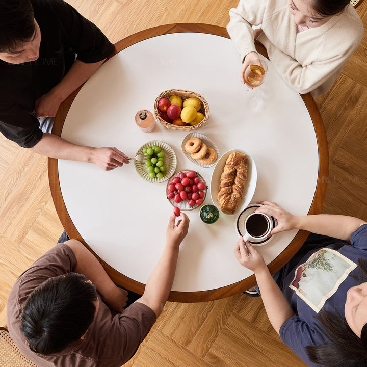 Vintage Sintered Stone Stainless Steel Round Dining Table TULIP