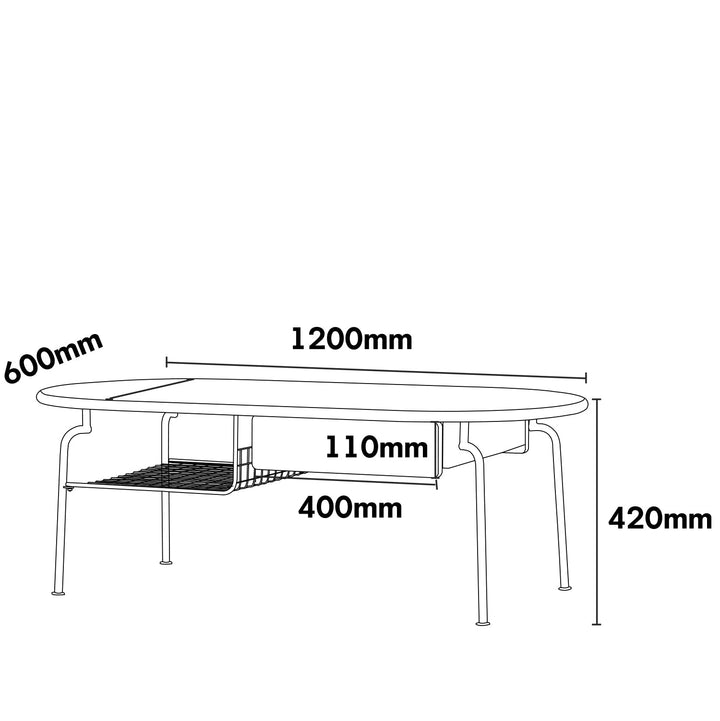 Measurement chart of a rectangular table with dimensions labeled.