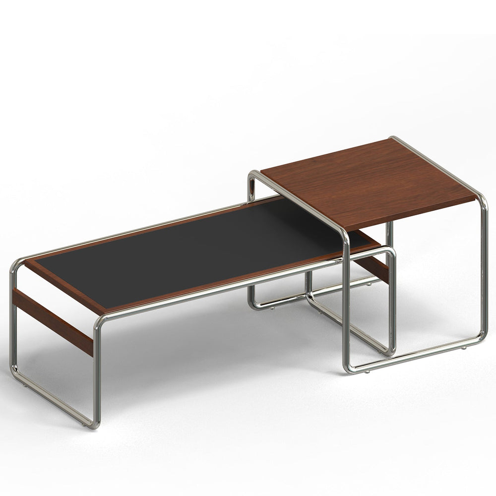 Vintage boxwood sintered stone coffee table set rio in white background.