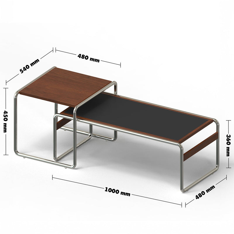 Bauhaus Boxwood Sintered Stone Coffee Table Set RIO Size Chart