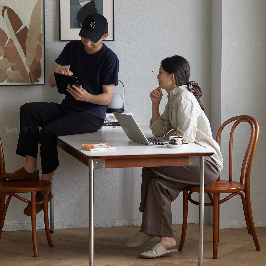 Vintage boxwood dining table season in close up details.