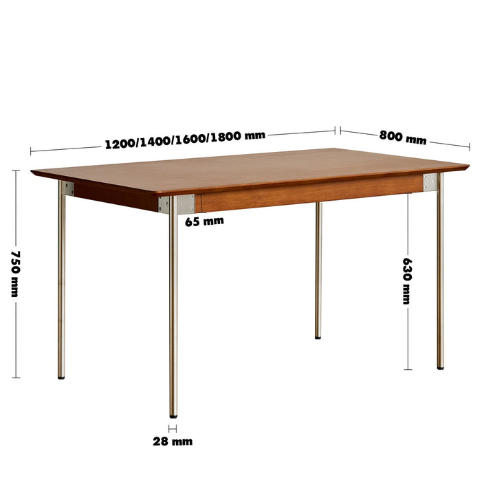 Bauhaus boxwood dining table season size charts.