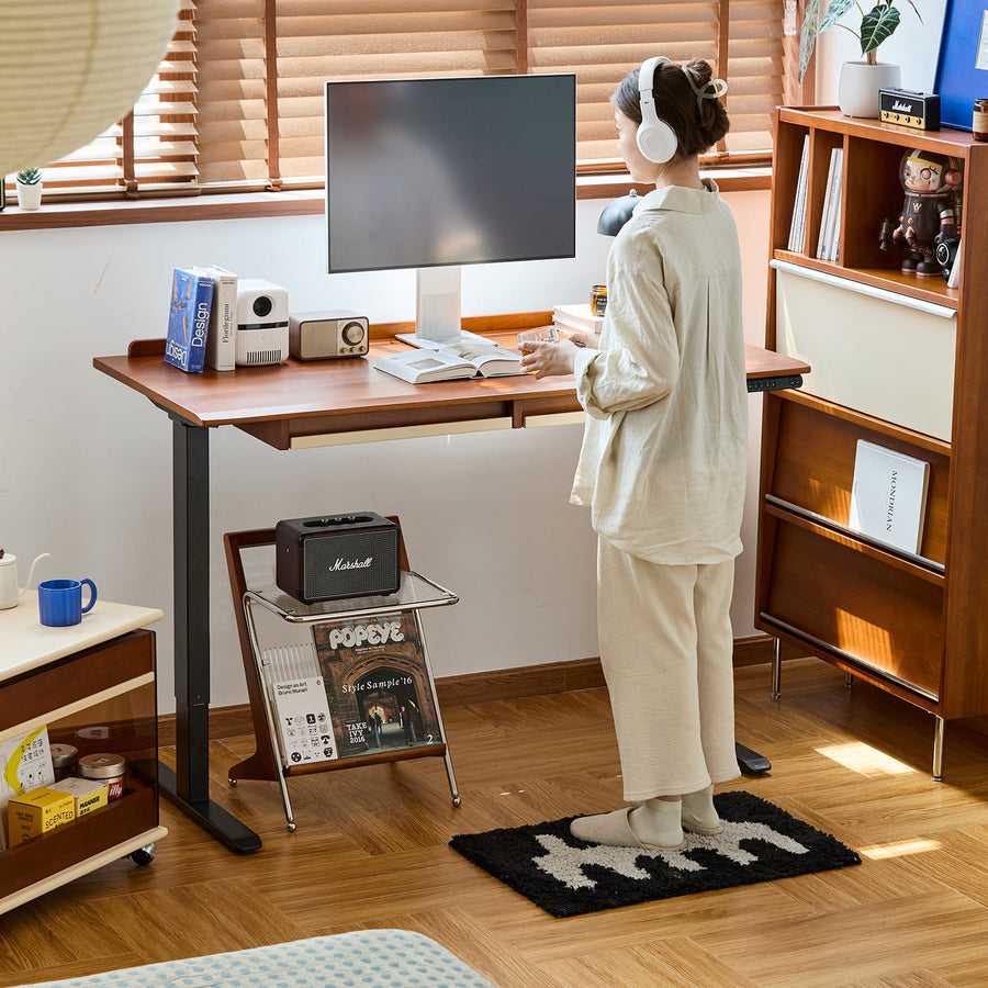 Bauhaus boxwood electric height adjustable lift-up study table elevate size charts.