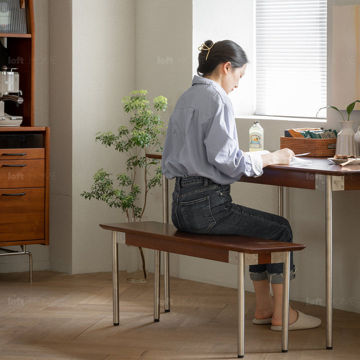 Bauhaus boxwood sintered dining bench season primary product view.
