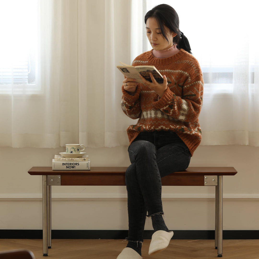 Vintage boxwood sintered dining bench season material variants.