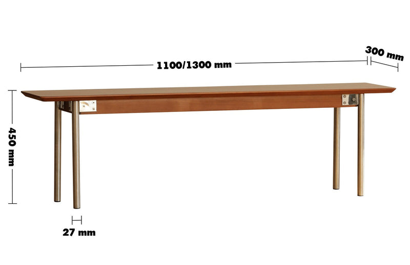 Bauhaus Boxwood Sintered Dining Bench SEASON Size Chart