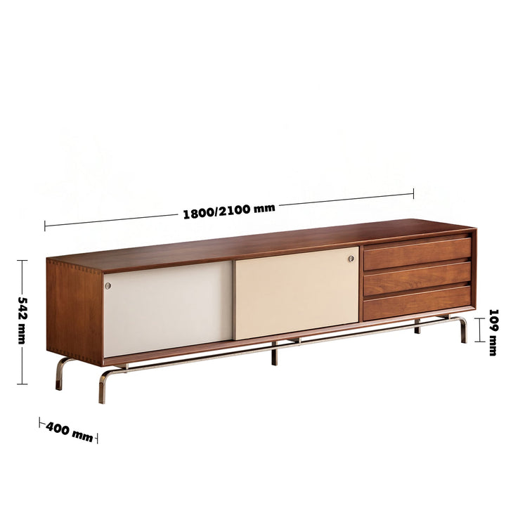 Vintage Boxwood Sliding Door TV Console MOONRISE