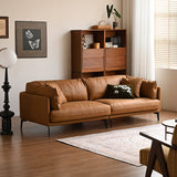 Vintage genuine leather 2 seater sofa bravo primary product view.