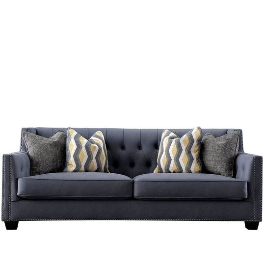 Vintage microfiber leather 3 seater sofa grimm in white background.