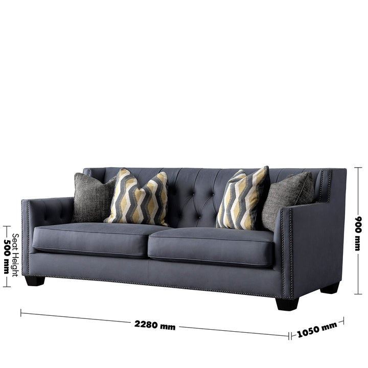 Vintage Microfiber Leather 3 Seater Sofa GRIMM