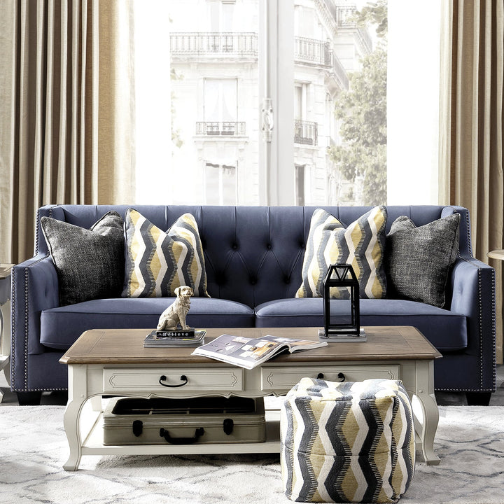 Vintage Microfiber Leather 3 Seater Sofa GRIMM