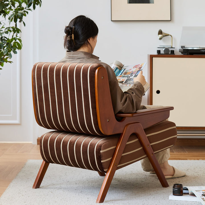 Bauhaus mixed weave fabric 1 seater sofa truffle situational feels.